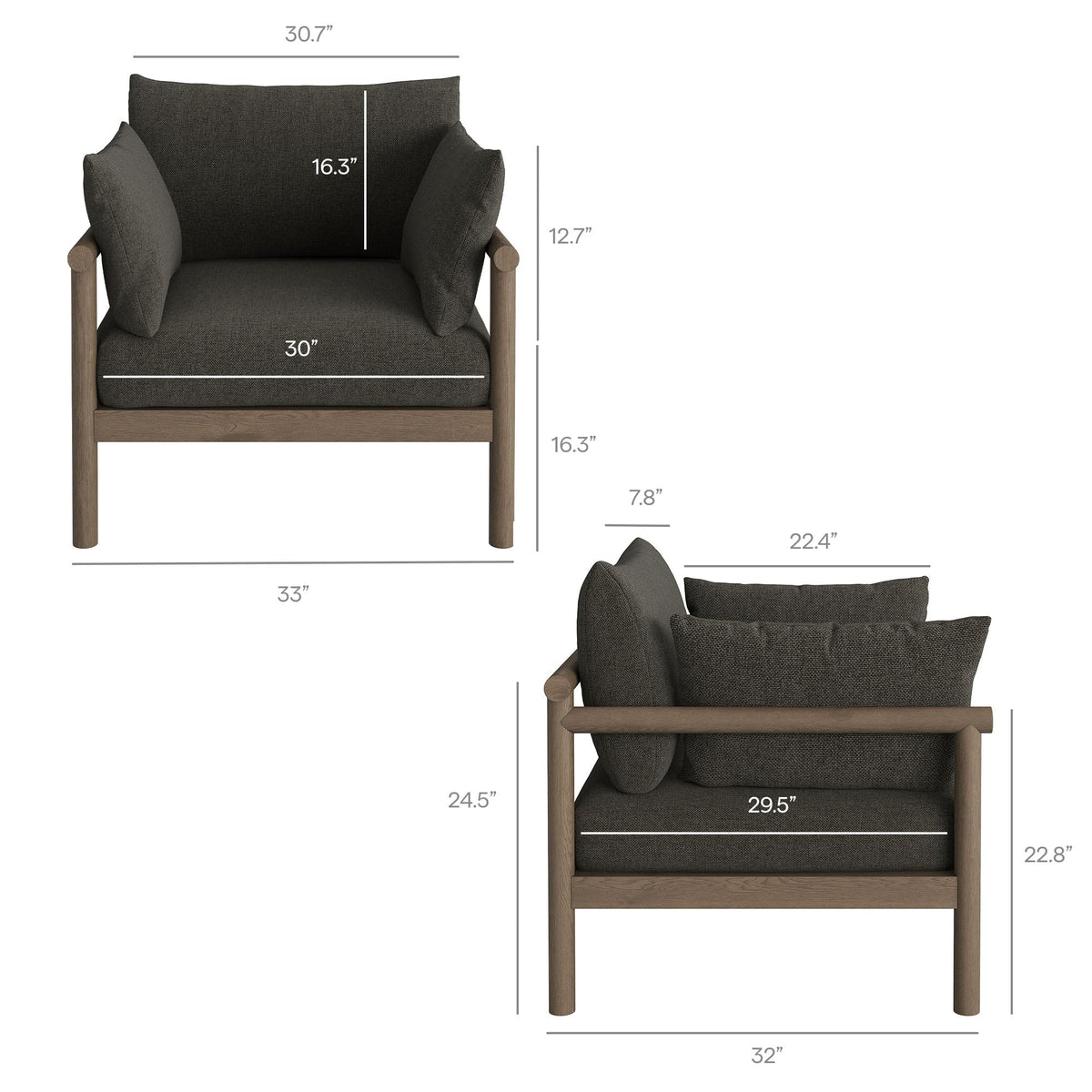 Eleni 4-Piece Outdoor Teak Wood Sofa Set