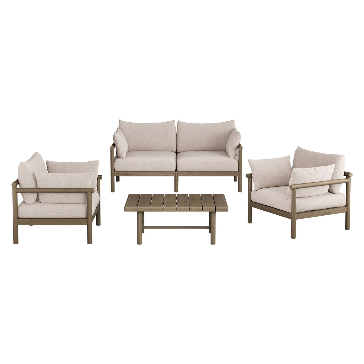 Eleni 4-Piece Outdoor Teak Wood Sofa Set