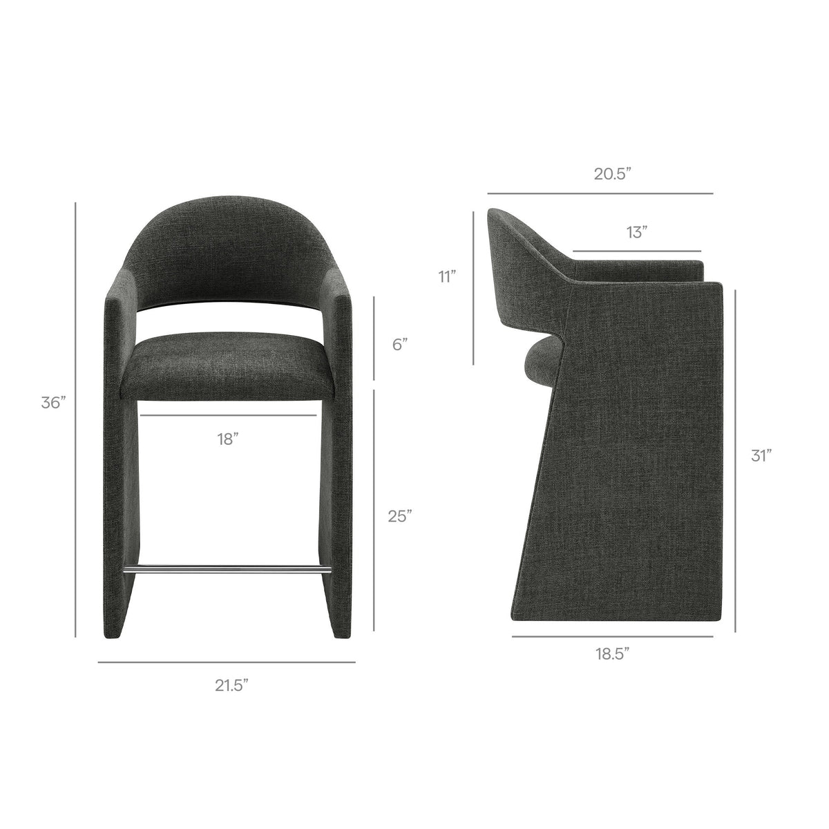Talia 37 Inch Upholstered Fabric Counter Stool
