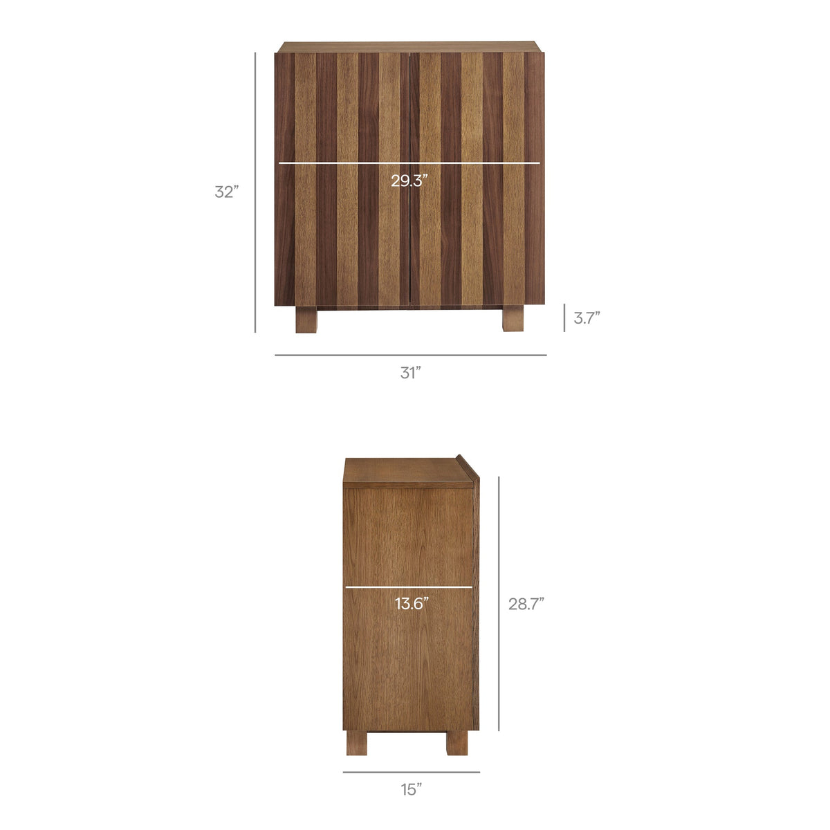 Kline 2-Door Striped Accent Cabinet