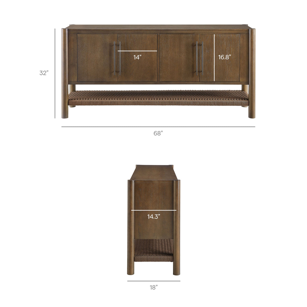 Taschen 4-Door Wood Sideboard Cabinet