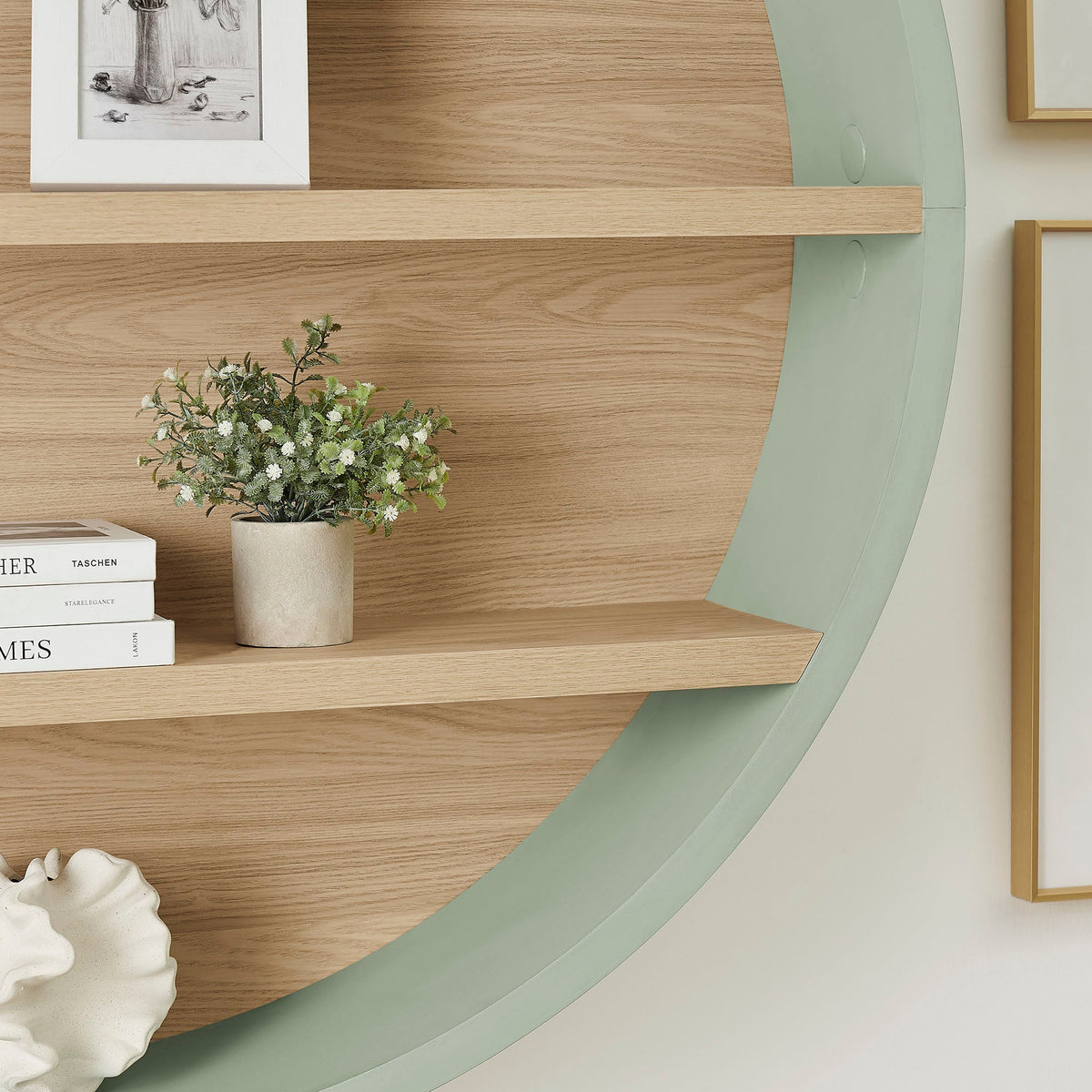 Romy 47" Round Wall Book Shelf