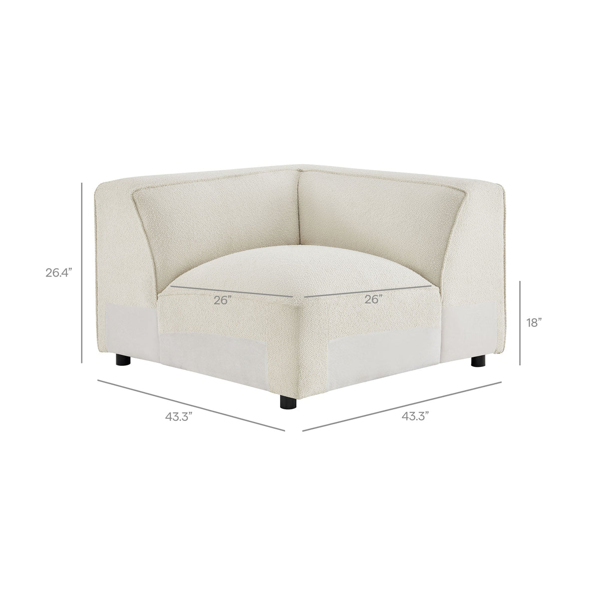 Auren Lattice Bouclé Upholstered Modular Corner Chair