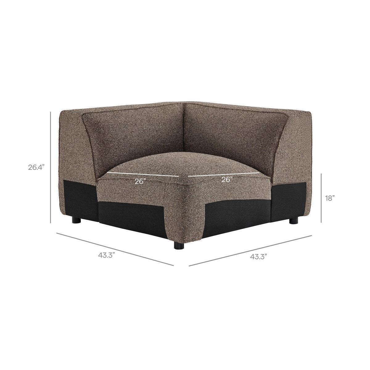 Auren Lattice Bouclé Upholstered Modular Corner Chair