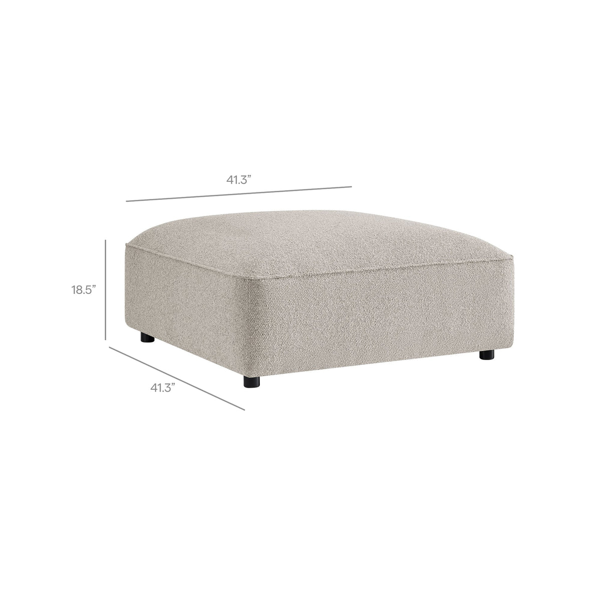 Auren Lattice Bouclé Upholstered Ottoman