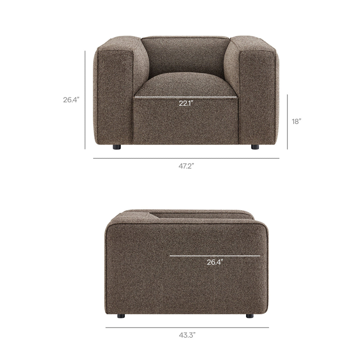 Auren Lattice Bouclé Upholstered Accent Chair