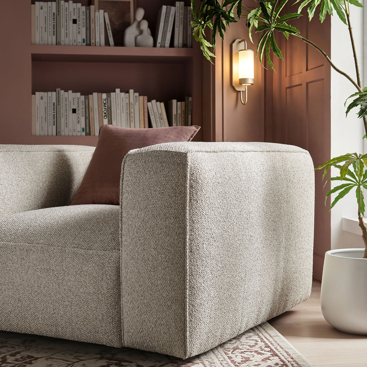 Auren Lattice Bouclé Upholstered Accent Chair