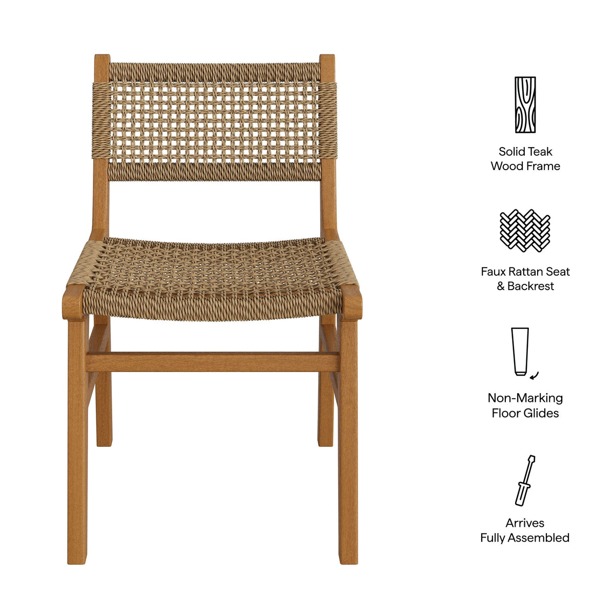 Rowe Outdoor Teak Wood Dining Chair