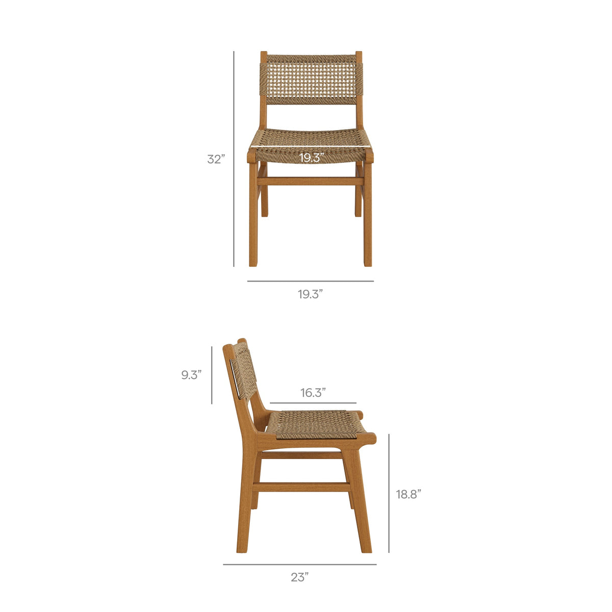 Rowe Outdoor Teak Wood Dining Chair