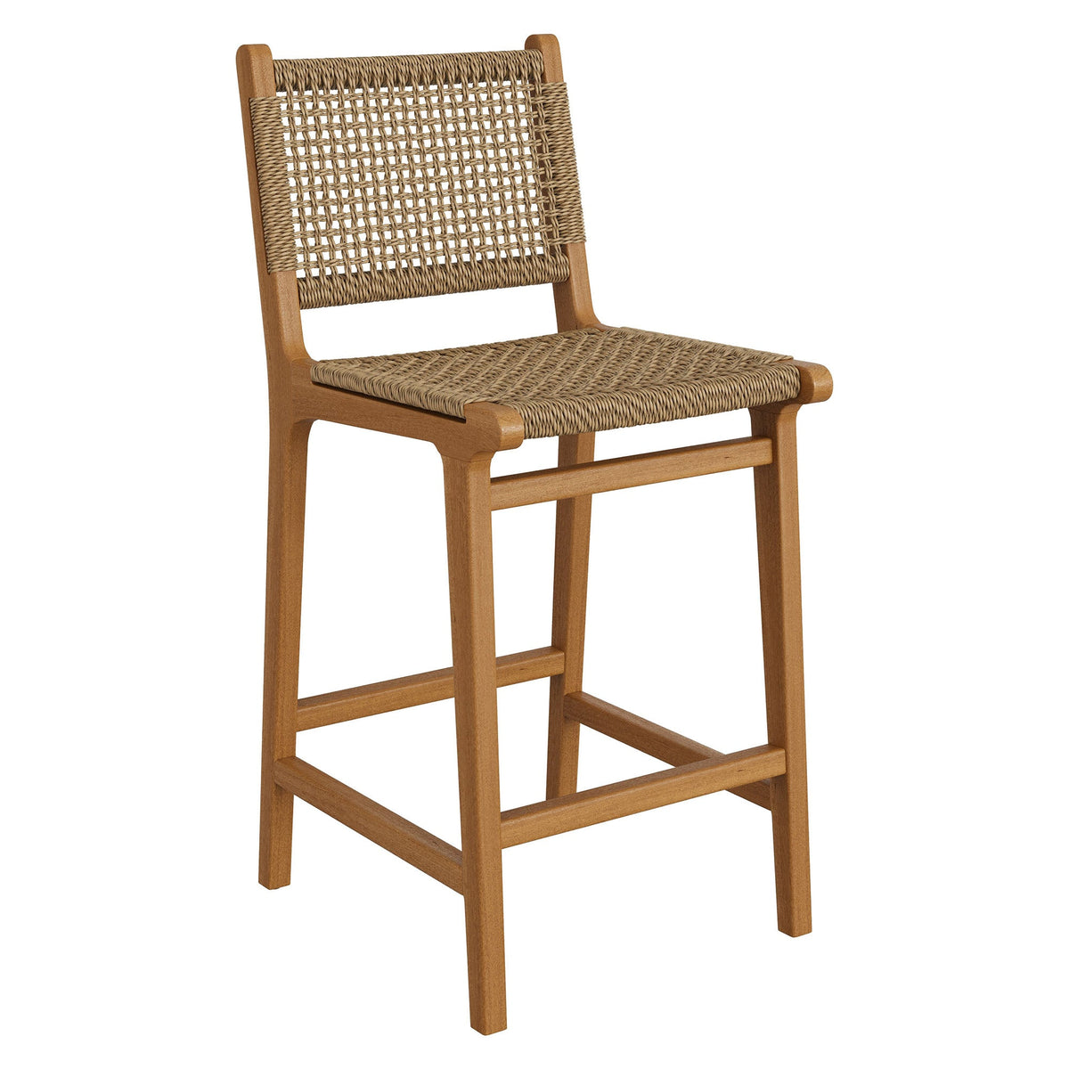 Rowe Outdoor Teak Wood Counter Chairs Set of 2