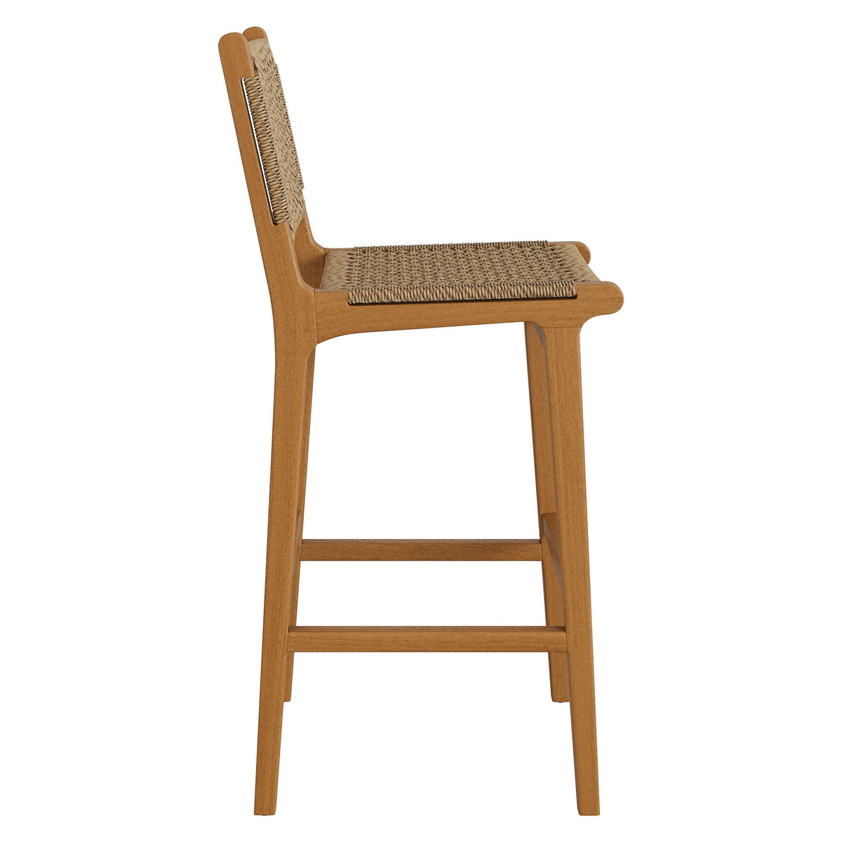 Rowe Outdoor Teak Wood Bar Chairs Set of 2