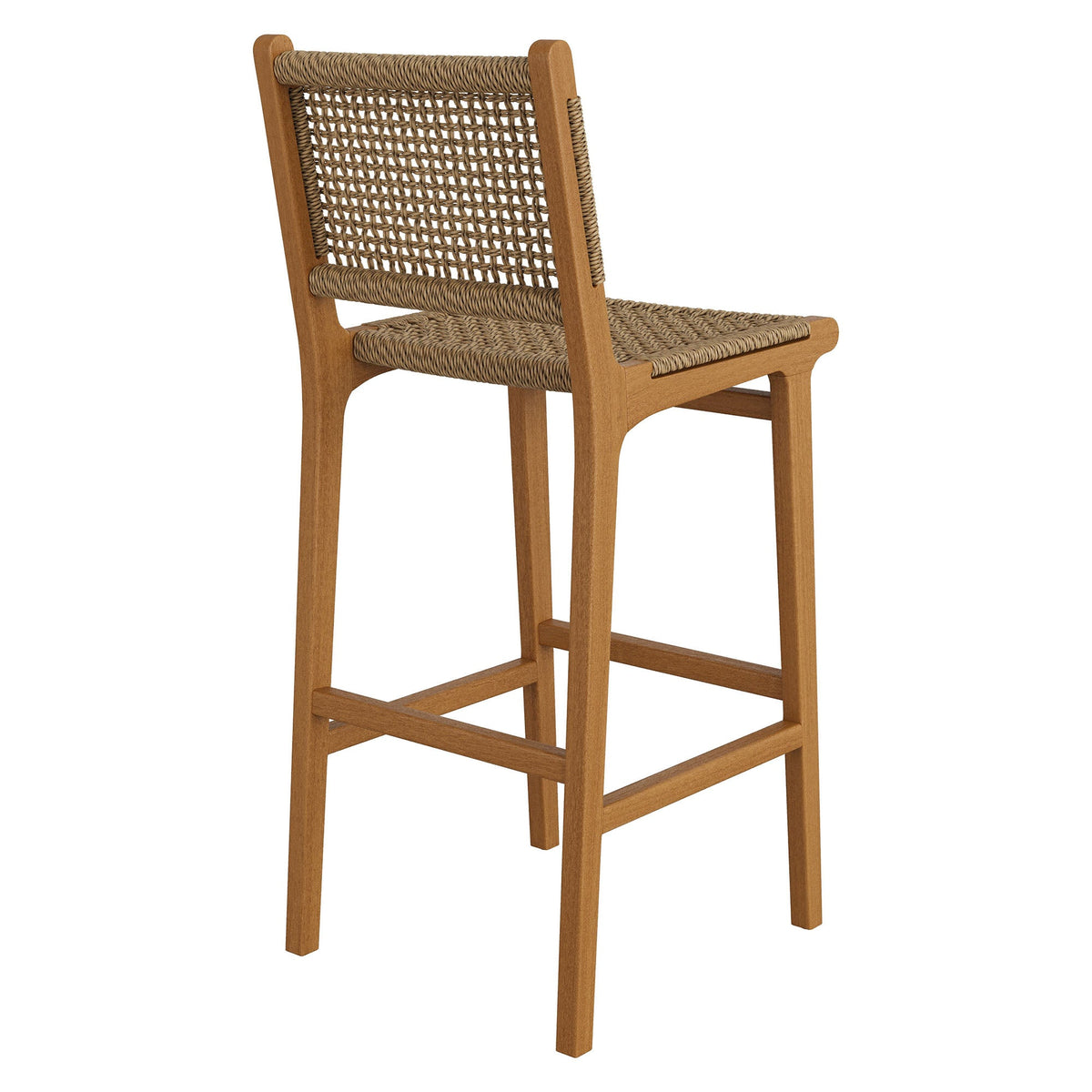 Rowe Outdoor Teak Wood Bar Chairs Set of 2