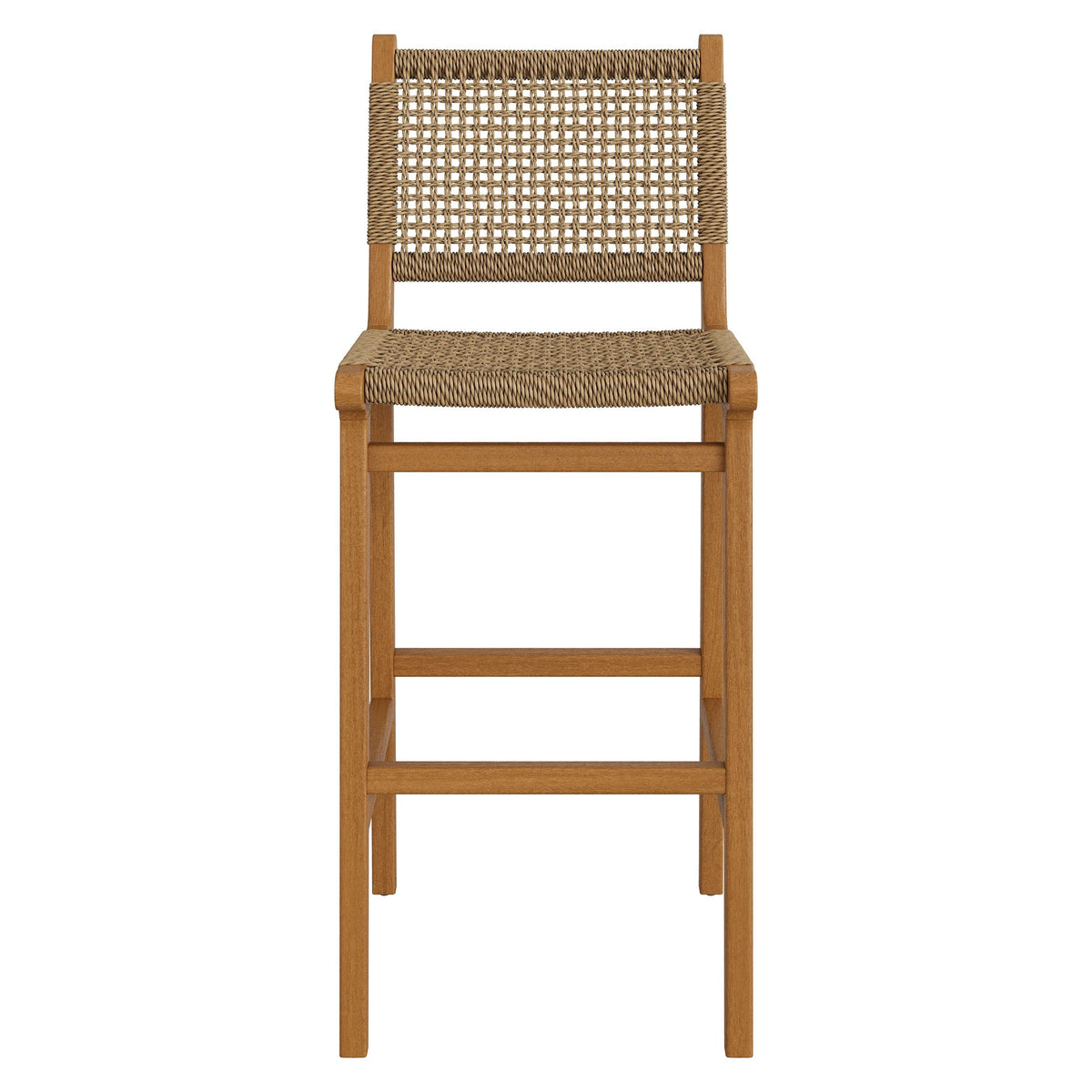 Rowe Outdoor Teak Wood Bar Chairs Set of 2