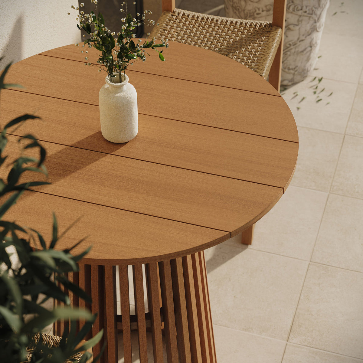 Rowe 5-Piece Outdoor Teak Wood Bar Set - view 2