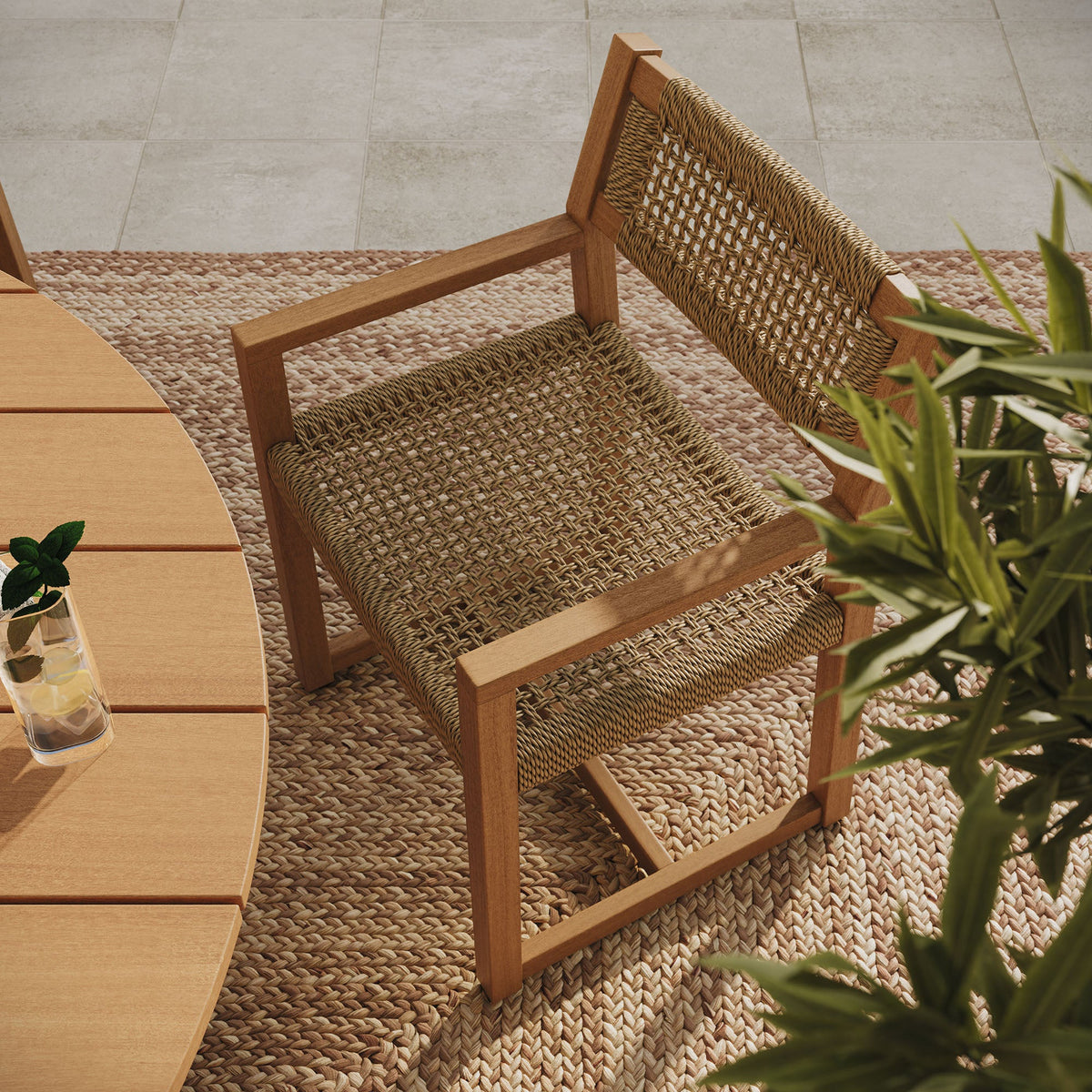 Reed 5-Piece Outdoor Teak Wood Dining Set