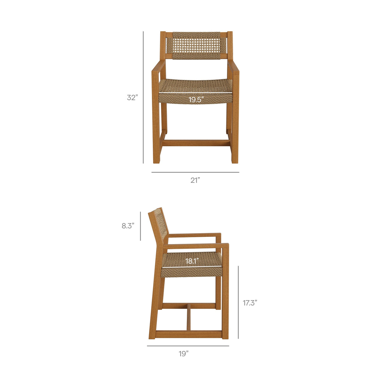 Reed 5-Piece Outdoor Teak Wood Dining Set