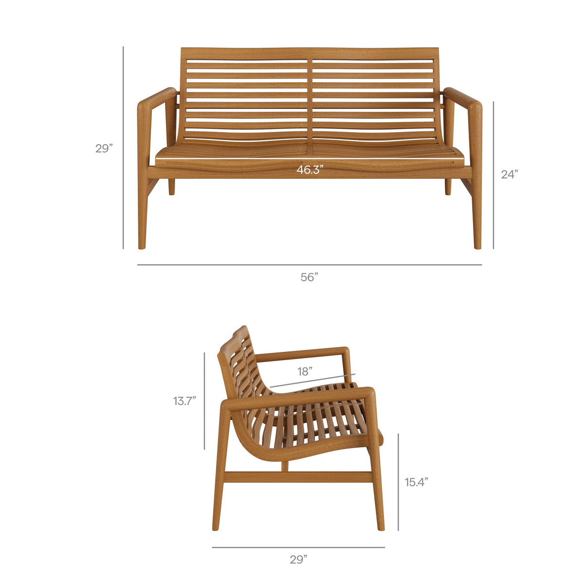 Hayden 4-Piece Outdoor Teak Wood Furniture Set