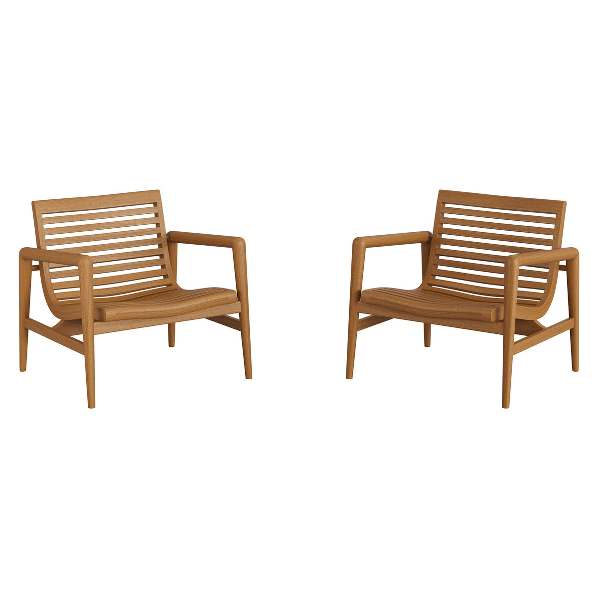 Hayden Outdoor Teak Wood Armchairs Set of 2