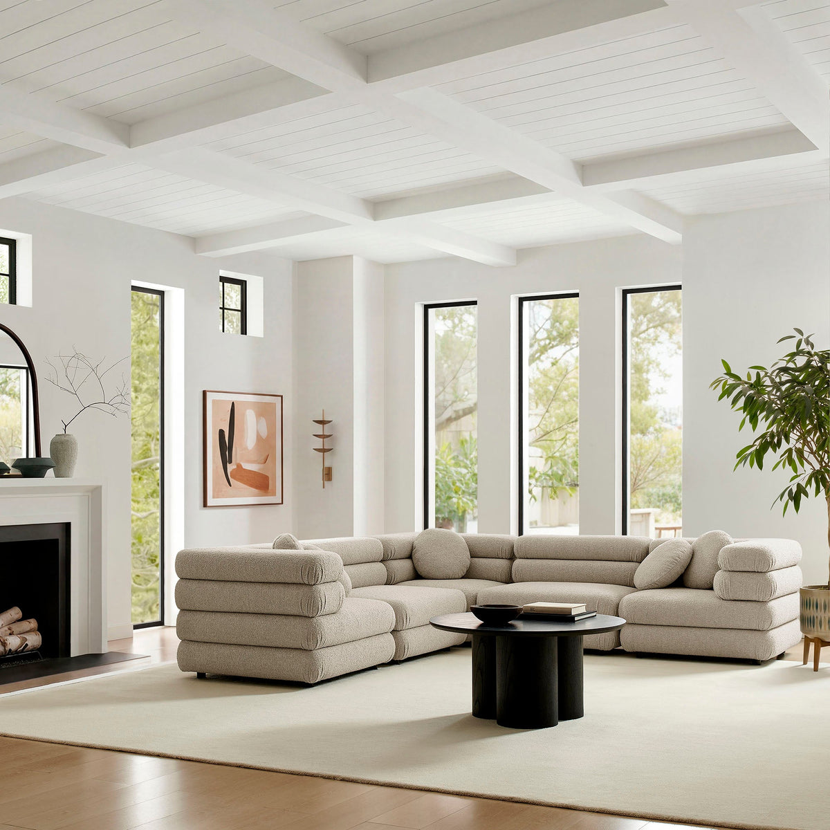 Jubilee 5-Piece Upholstered Modular L-Shaped Sofa Set