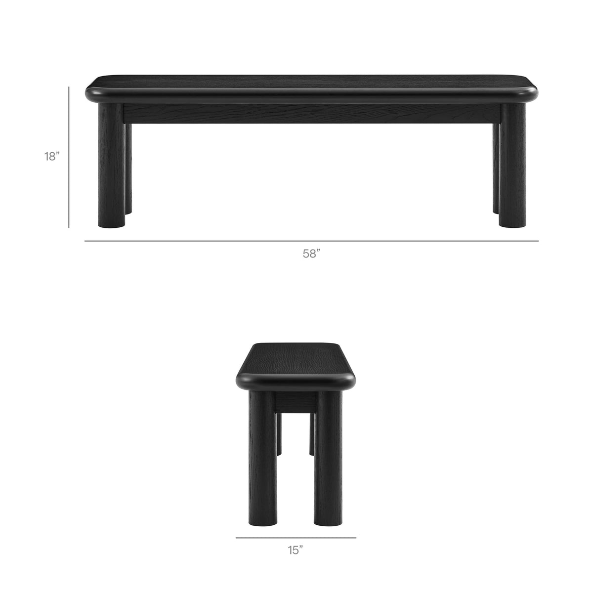 Alvia 6-Piece Oak Wood Dining Table and Seating Set