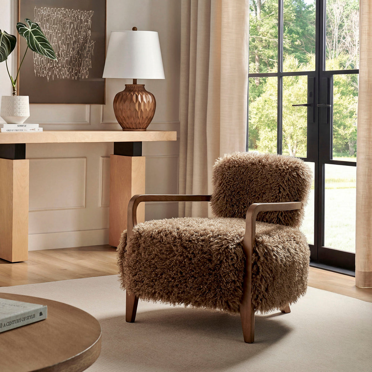 Zinnia Faux Fur Accent Chair - view 14
