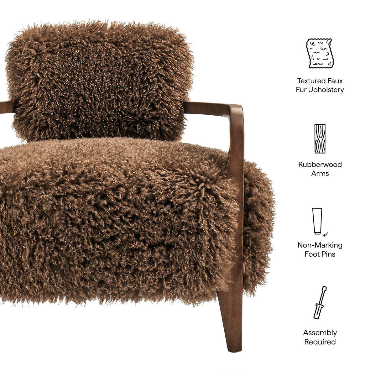 Zinnia Faux Fur Accent Chair - view 16