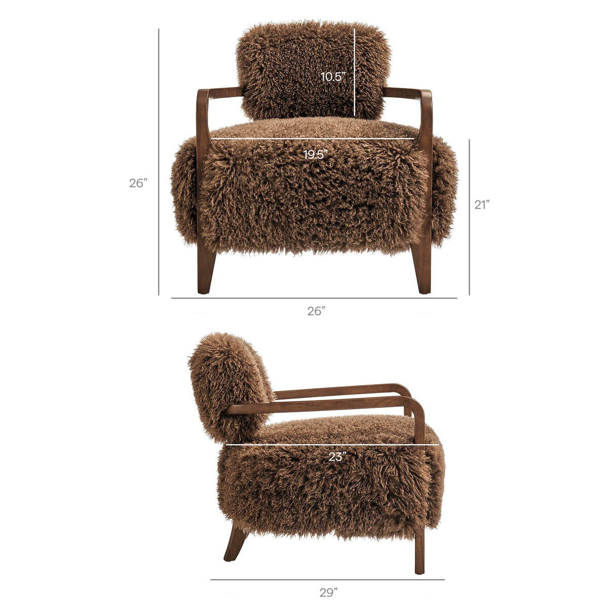 Zinnia Faux Fur Accent Chair - view 18