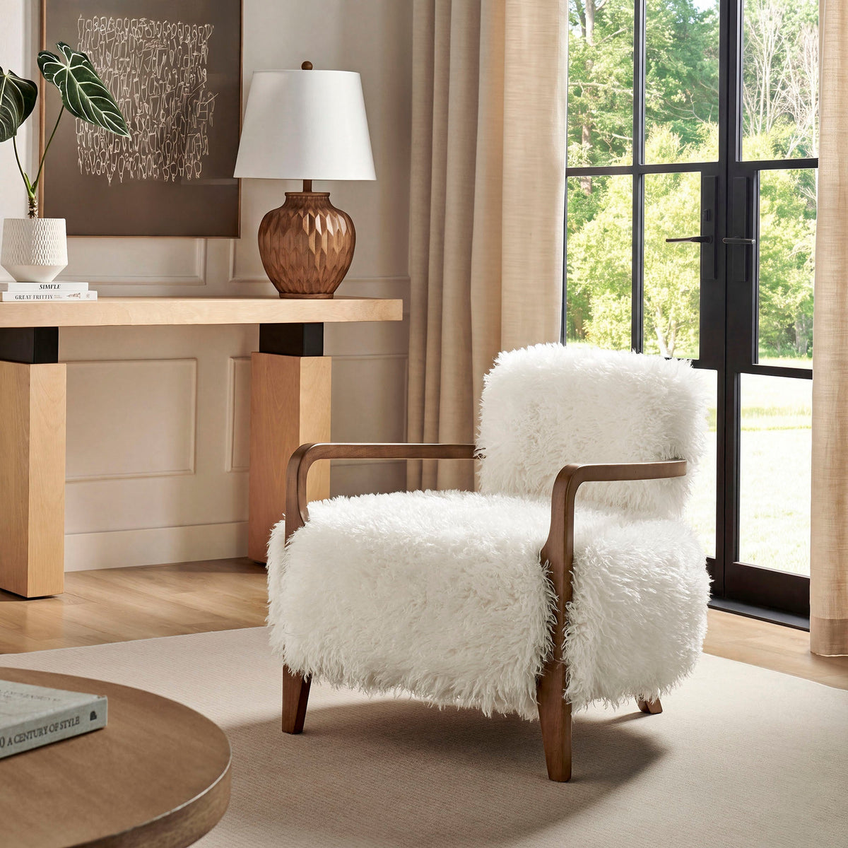 Zinnia Faux Fur Accent Chair - view 13