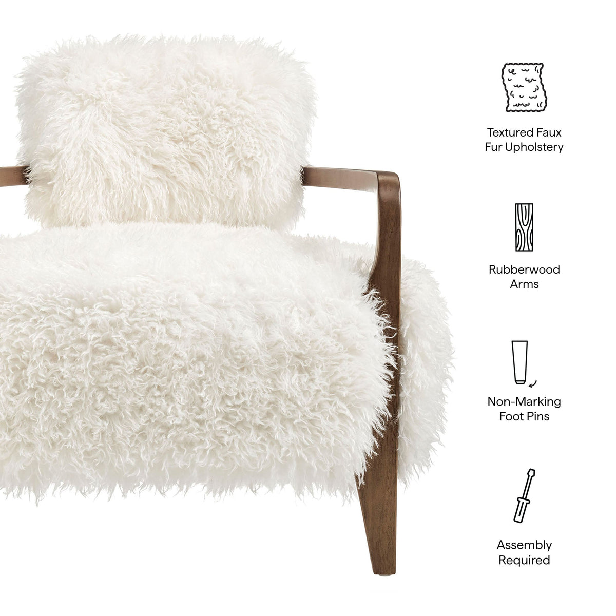 Zinnia Faux Fur Accent Chair - view 15