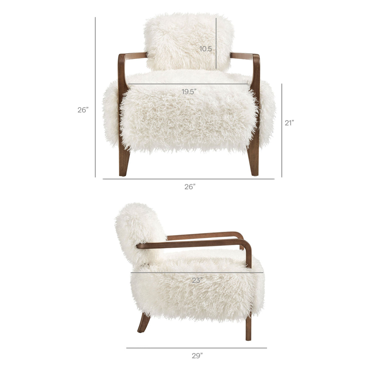 Zinnia Faux Fur Accent Chair - view 17