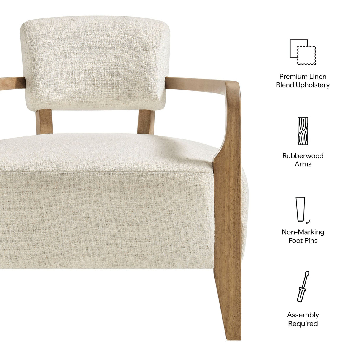 Zinnia Linen Blend Accent Chair