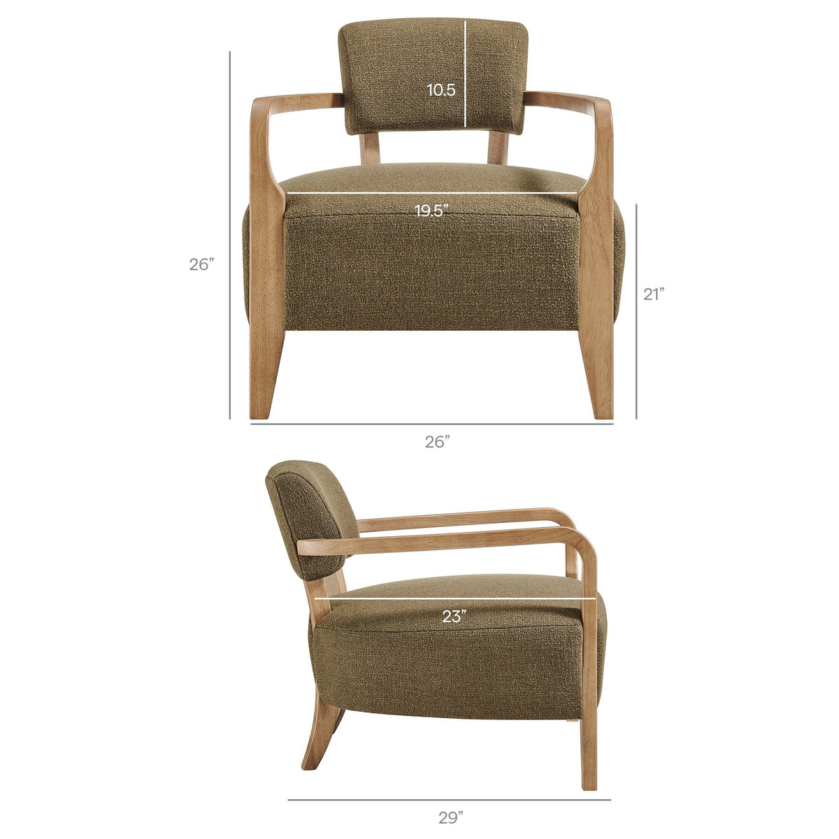 Zinnia Linen Blend Accent Chair