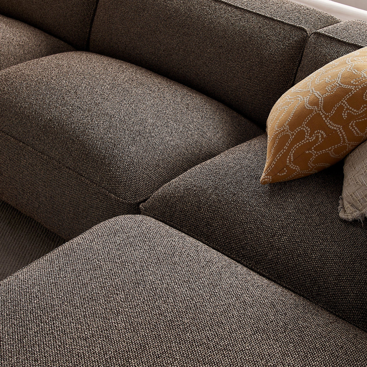 Auren 4-Piece Lattice Bouclé Upholstered Modular Sofa with Ottoman