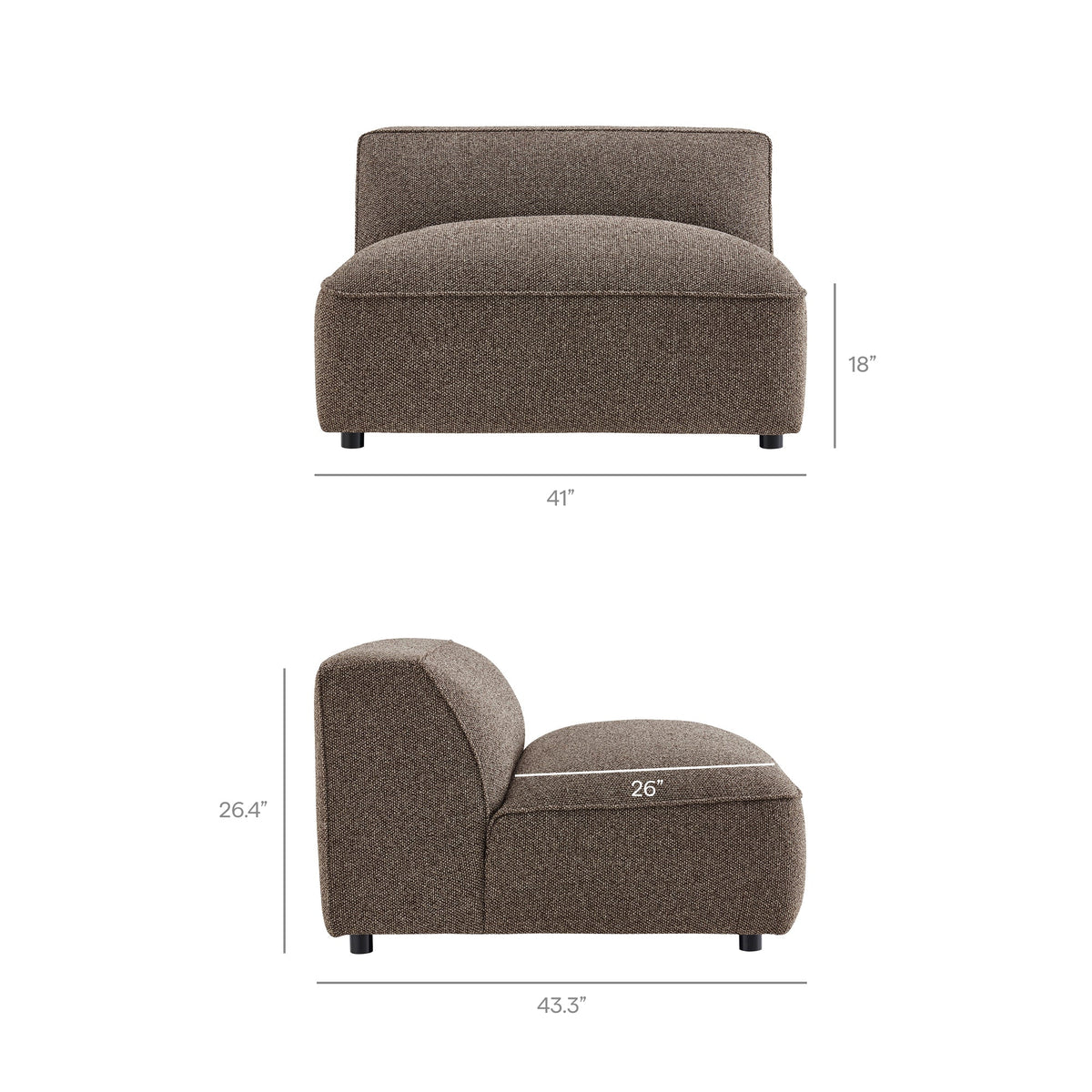 Auren 4-Piece Lattice Bouclé Upholstered Modular Sofa with Ottoman