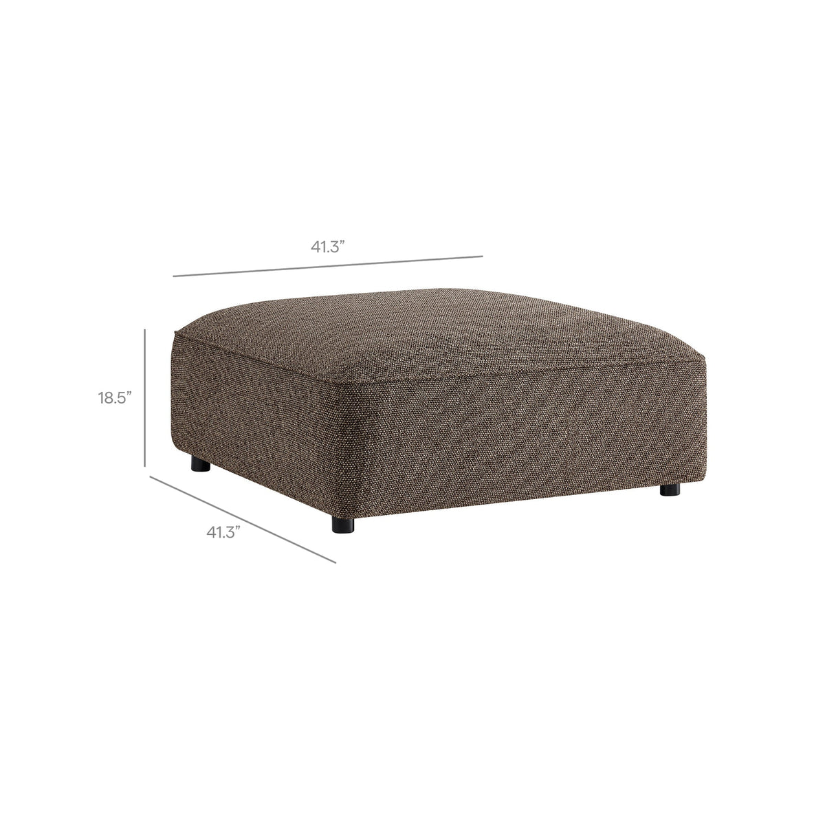 Auren 4-Piece Lattice Bouclé Upholstered Modular Sofa with Ottoman