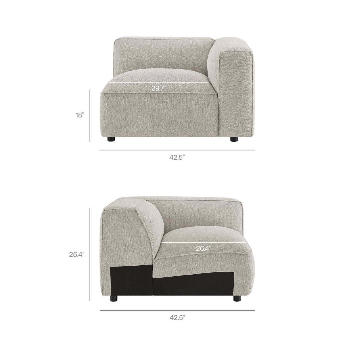 Auren 4-Piece Lattice Bouclé Upholstered Modular Sofa with Ottoman