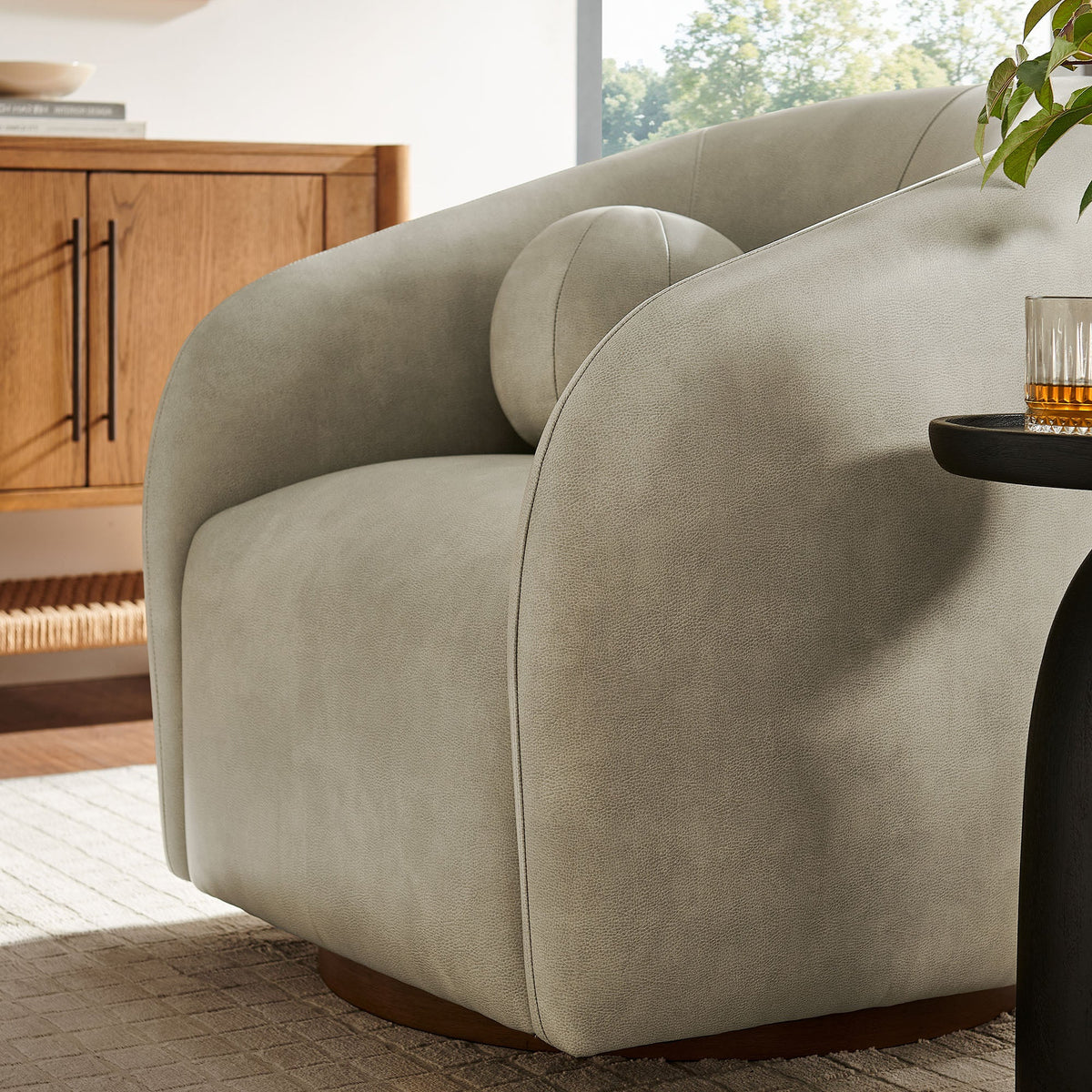 Holland Swivel Vegan Leather Armchair