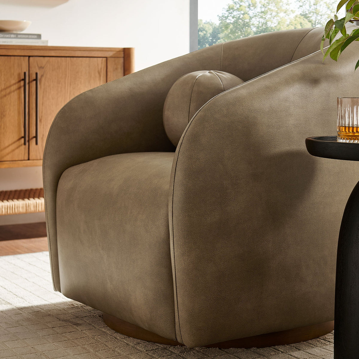Holland Swivel Vegan Leather Armchair
