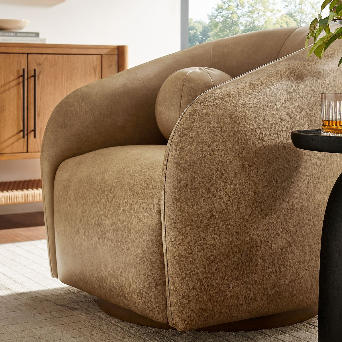 Holland Swivel Vegan Leather Armchair