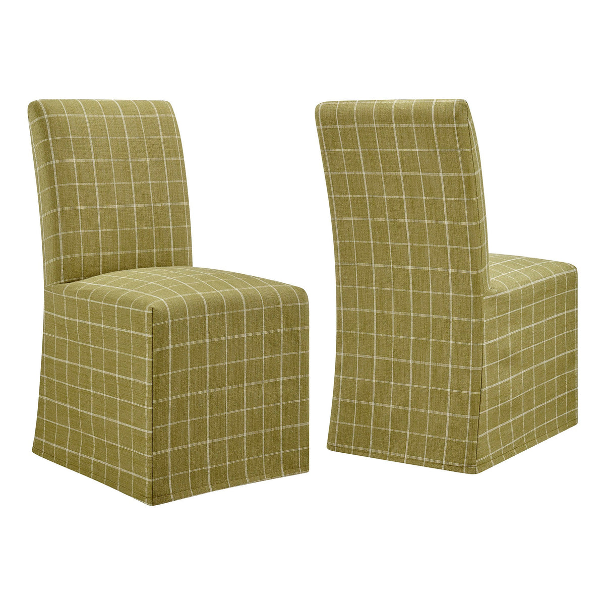 Aster Linen Cotton Blend Slipcovered Dining Chairs Set of 2