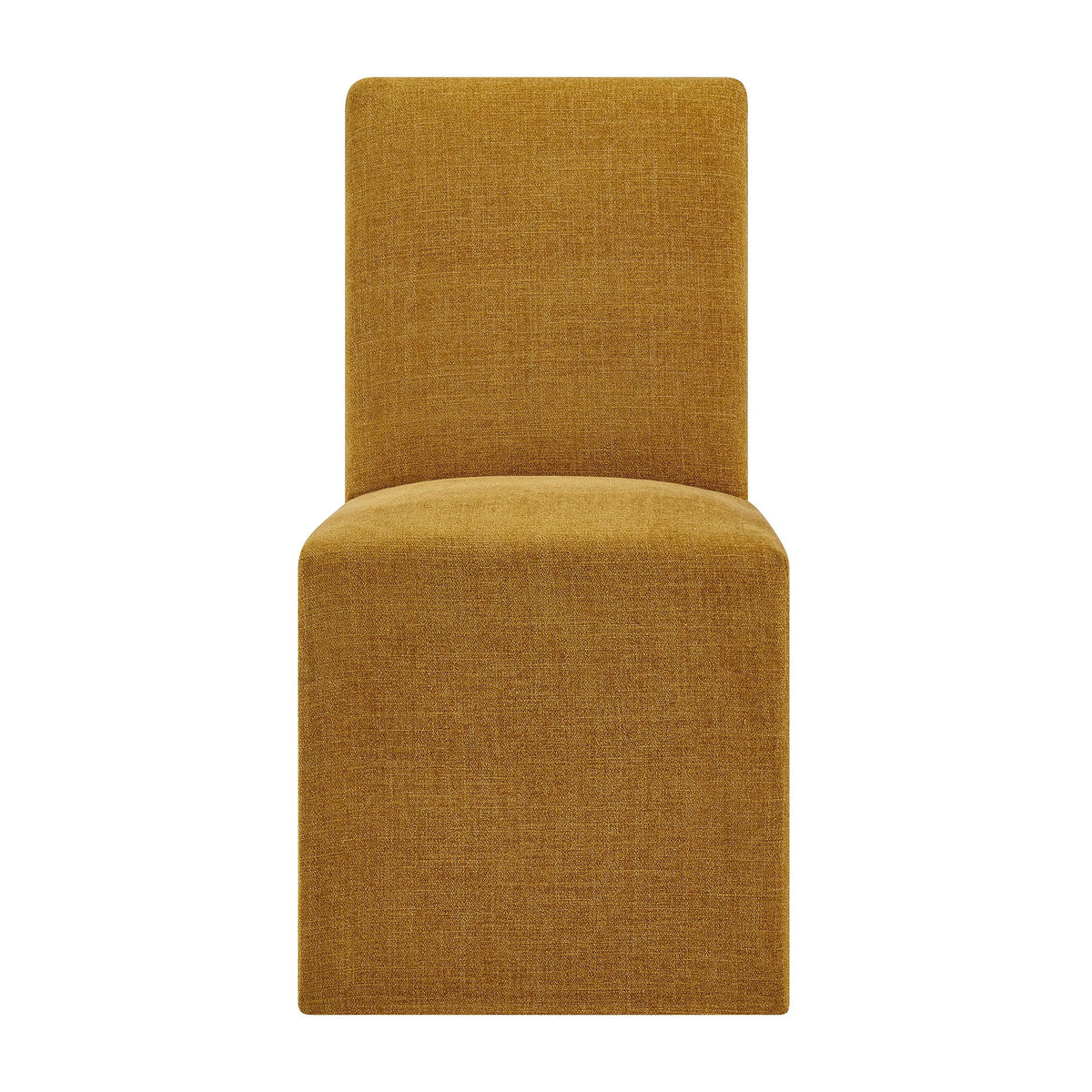 Aster Slub Weave Fabric Slipcovered Dining Chairs Set of 2