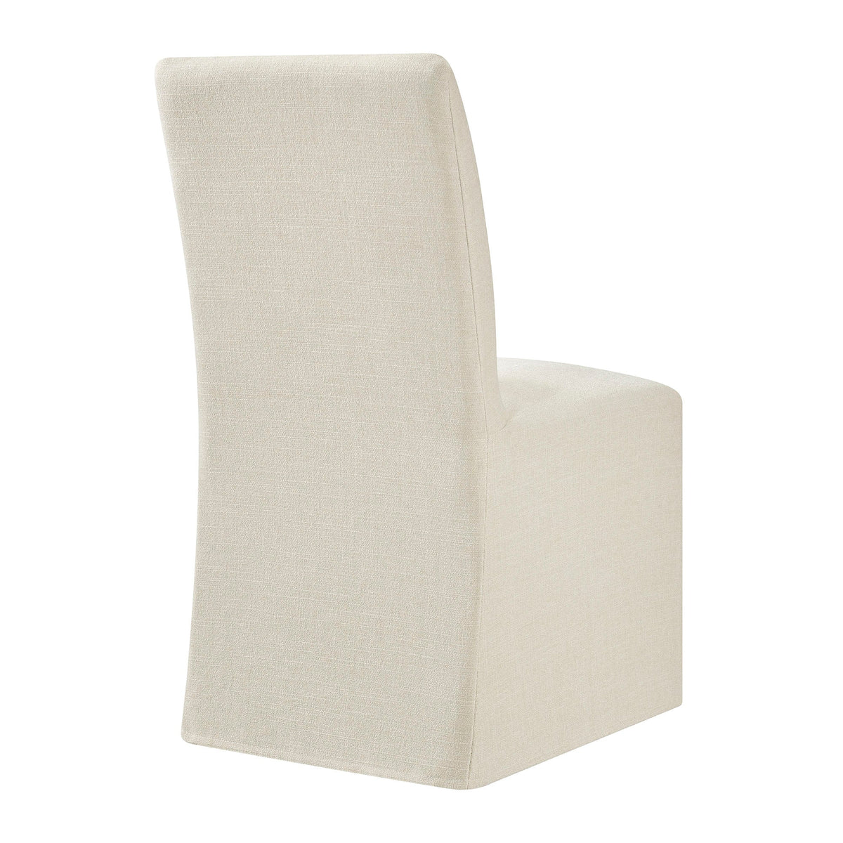 Aster Slub Weave Fabric Slipcovered Dining Chairs Set of 2