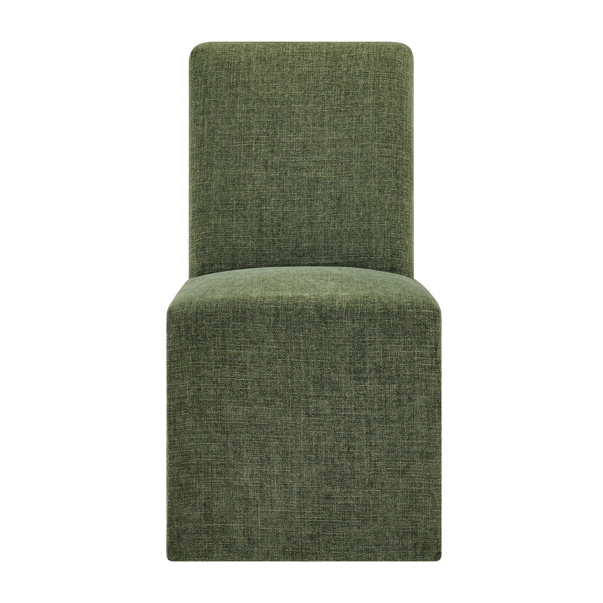Aster Slub Weave Fabric Slipcovered Dining Chairs Set of 2