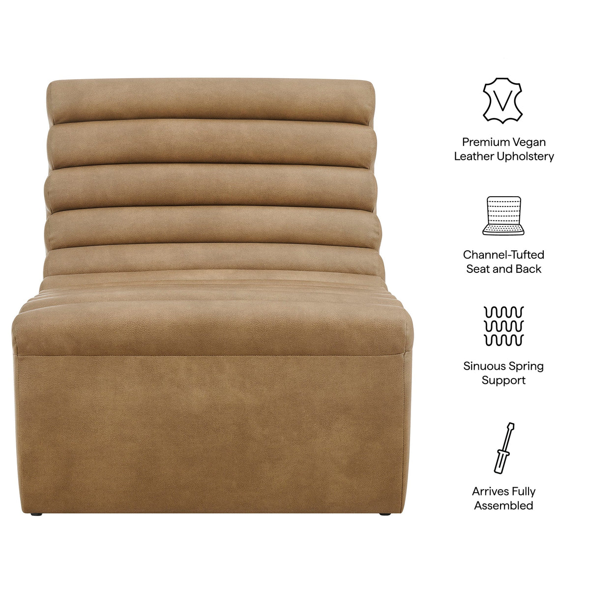 Corbin Vegan Leather Armless Accent Chair