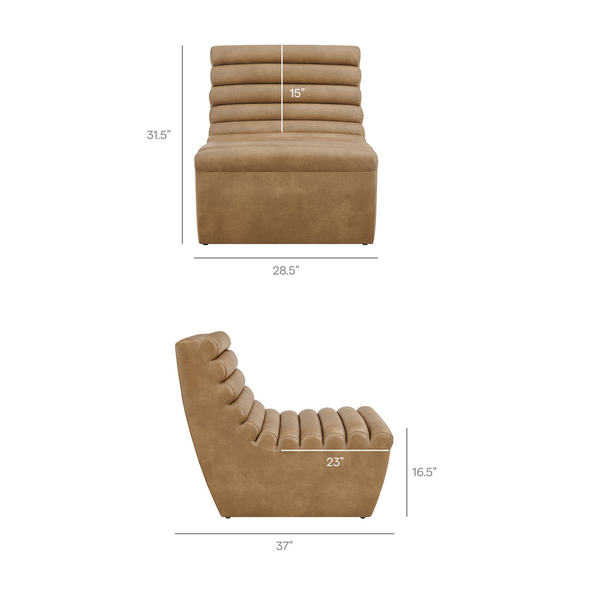 Corbin Vegan Leather Armless Accent Chair