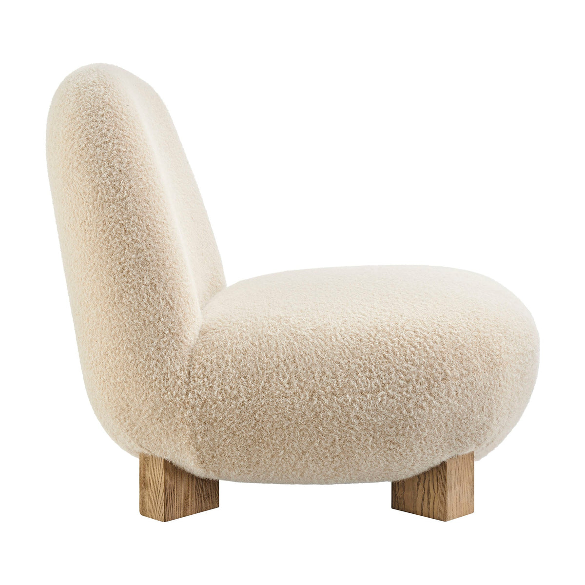 Norwood Faux Mohair Bean Shaped Accent Chair