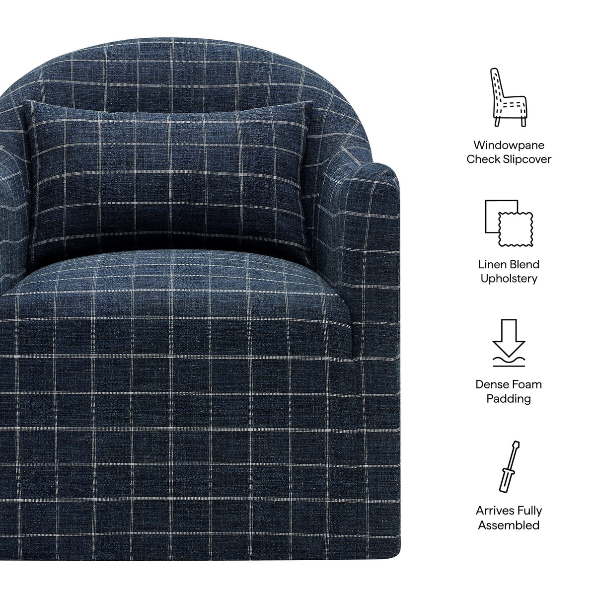 Bardot Linen Blend Accent Chair