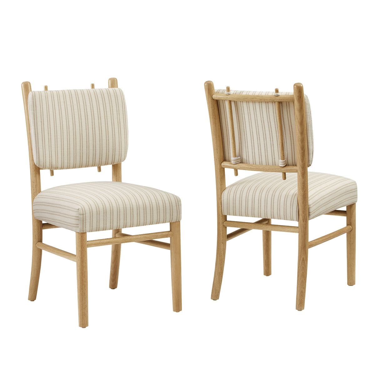 Mauden Striped Dining Side Chairs Set of 2