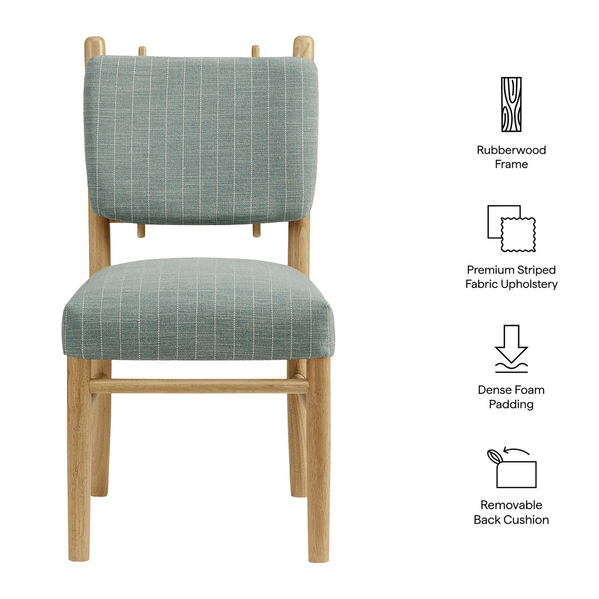 Mauden Striped Dining Side Chairs Set of 2