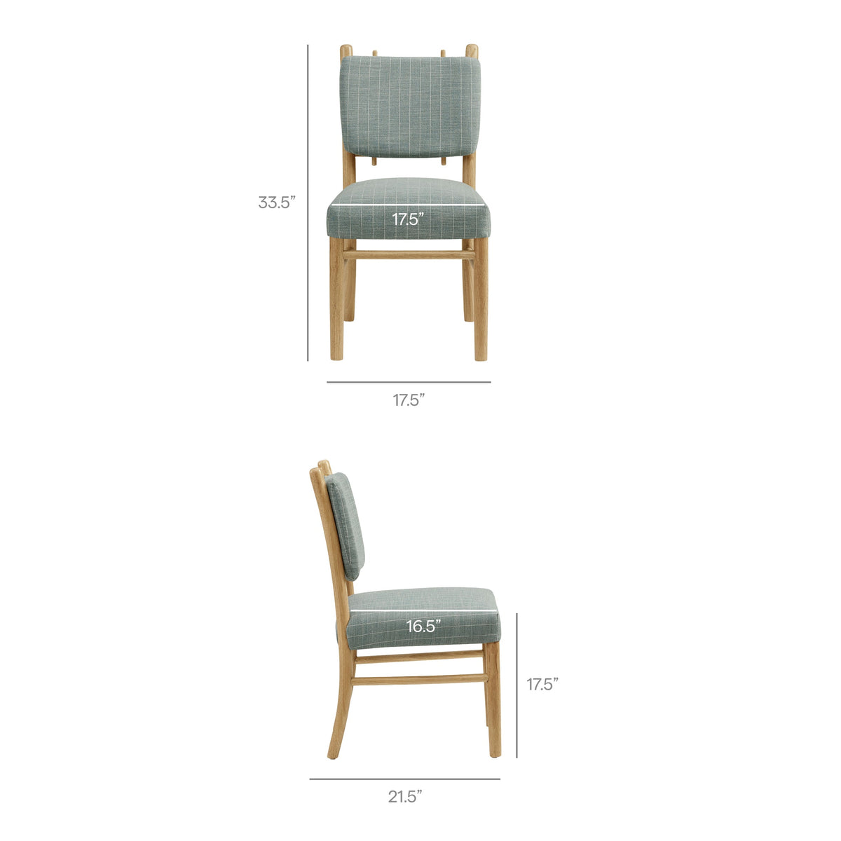 Mauden Striped Dining Side Chairs Set of 2